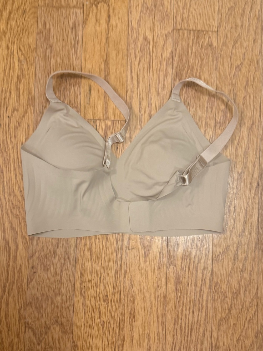 EBY wireless comfort everyday support bra in a neutral beige color size SDD